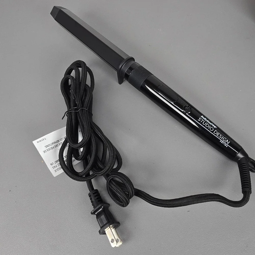 BaBylissPRO Studio Design Crimpcurl 1.25 Inch Pentagon Barrel Curling Iron Black